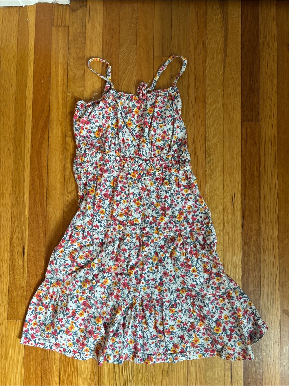 Old Navy White Floral Sundress with Pink and Yellow Flowers